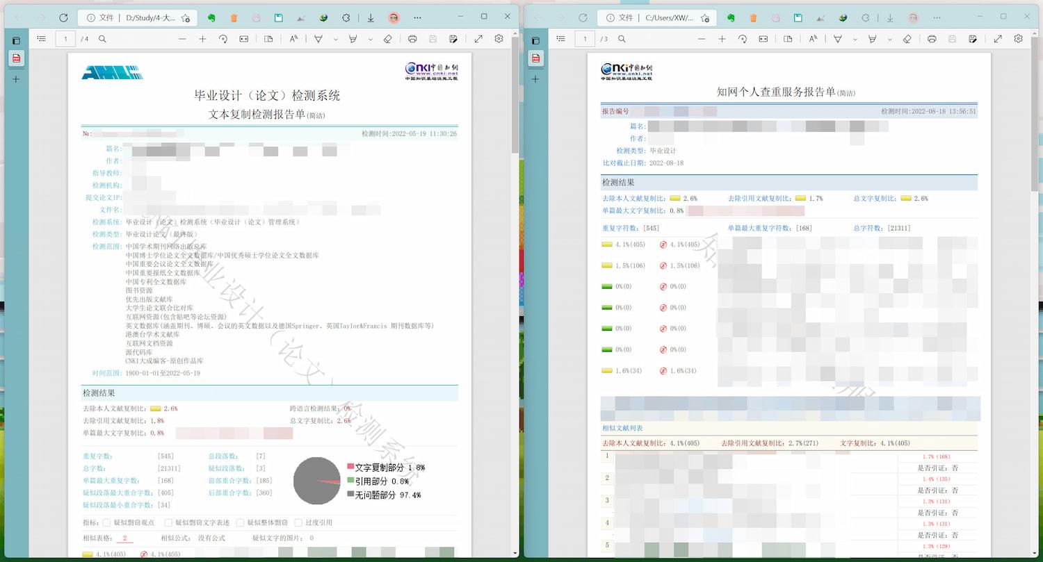 Comparison of institutional and personal plagiarism check